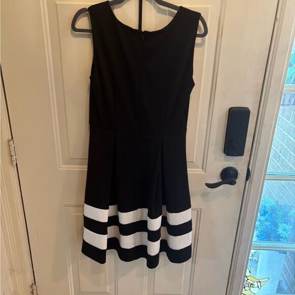 Calvin Klein Belted Black and White Striped Mini Dress - Picture 5 of 5